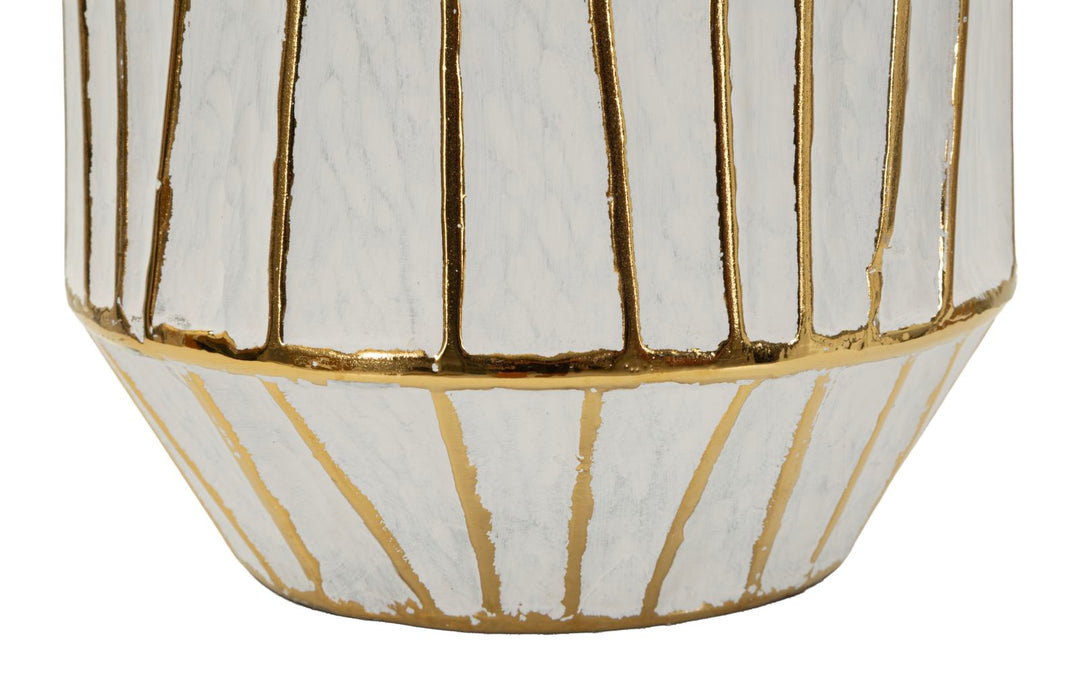 TANGERI TABLE LAMP – Hvid/guld bordlampe (Ø45 x 73 cm)