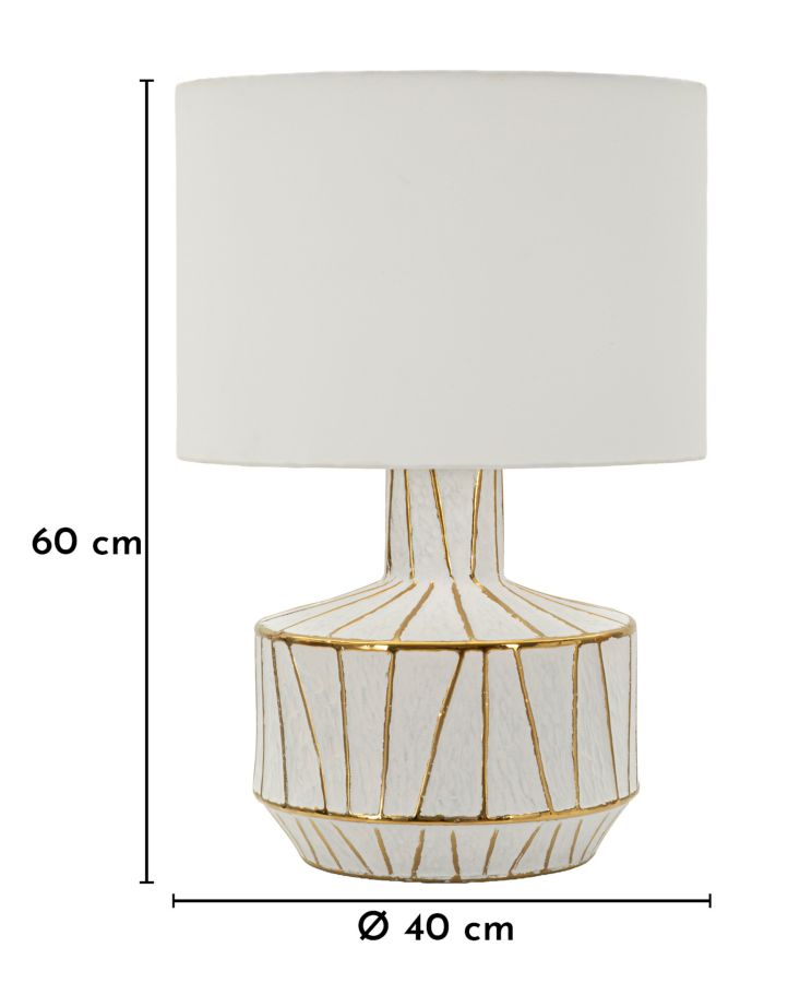 TANGERI TABLE LAMP – Hvid/guld bordlampe (Ø40 x 60 cm)