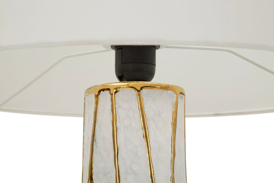 TANGERI TABLE LAMP – Hvid/guld bordlampe (Ø40 x 60 cm)