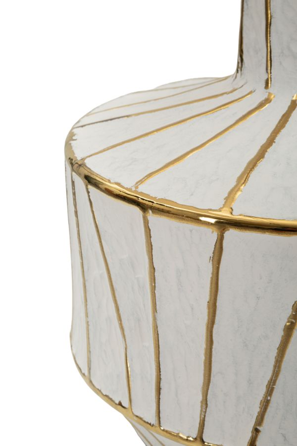 TANGERI TABLE LAMP – Hvid/guld bordlampe (Ø40 x 60 cm)