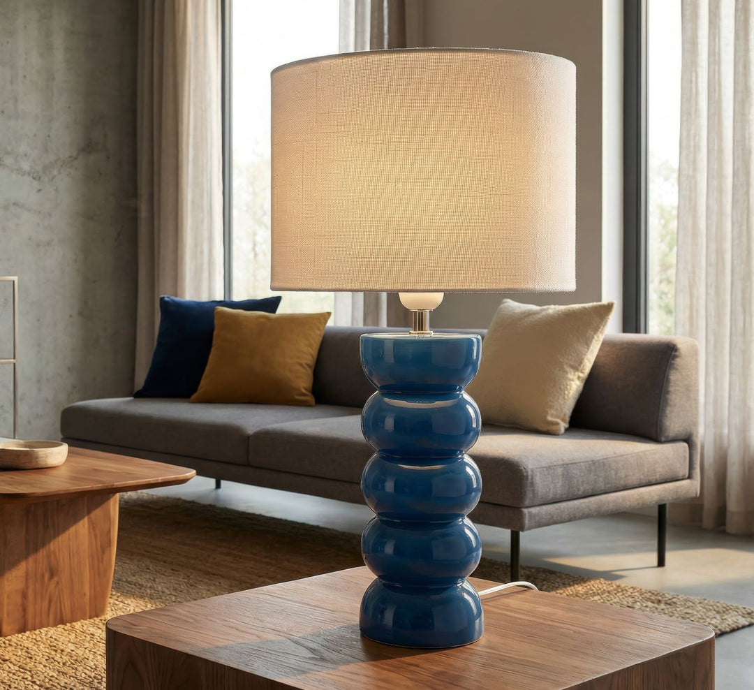 TORR TABLE LAMP – Blå bordlampe (Ø25 x 46 cm)