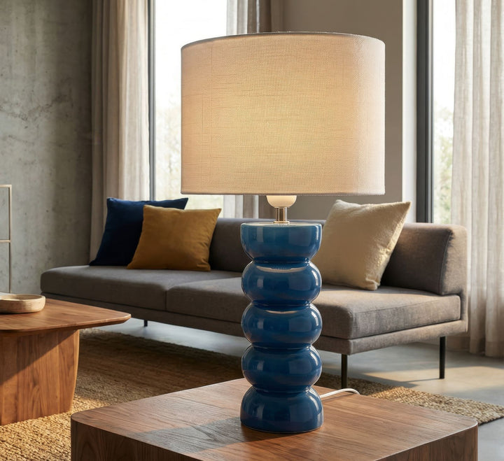 TORR TABLE LAMP – Blå bordlampe (Ø25 x 46 cm)