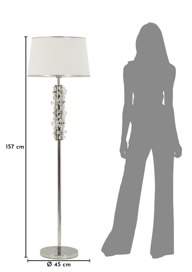 FLOWER FLOOR LAMP – Sølv gulvlampe (Ø45 x 157 cm)