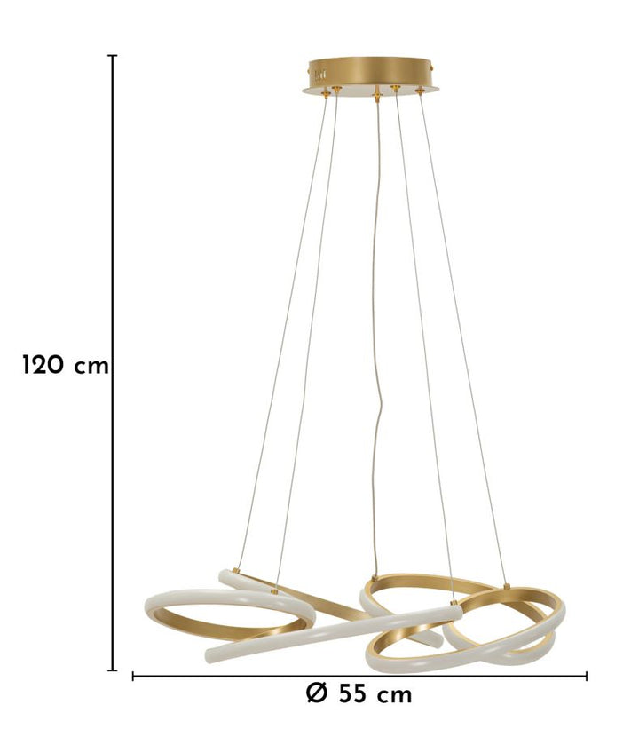 GLOVY LED CEILING LAMP – Pendel i satin guld (Ø55 x 120 cm)