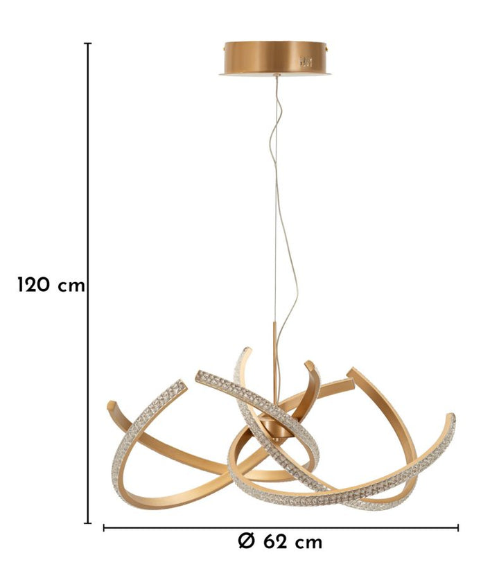 CELTIC LED CEILING LAMP – Pendel i børstet guld (Ø62 x 120 cm)