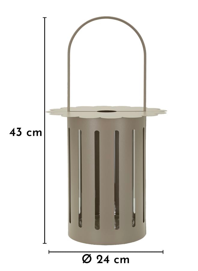 SATURN LANTERN – Dove Grey (Ø24 x 43 cm)