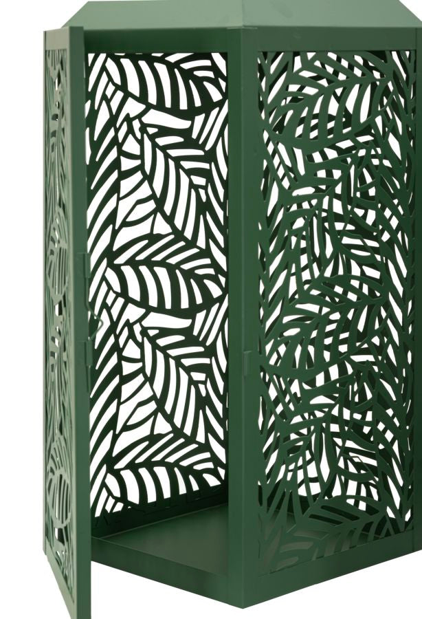CARVING LANTERN – Sæt med 2 lanterner i grøn (17,8 x 17,8 x 44 cm / 13,8 x 13,8 x 34 cm)
