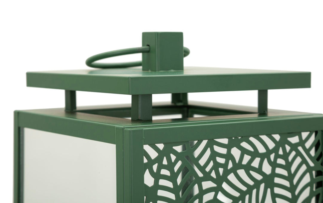 HALL LANTERN – Sæt med 2 lanterner i grøn (15 x 14,5 x 41,5 cm / 15 x 14,5 x 24 cm)