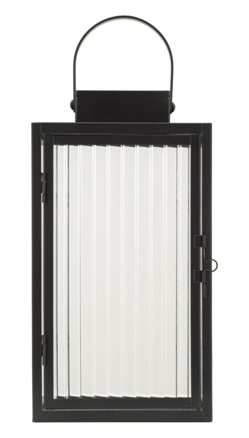 SIMPLY LANTERN – Sort metal lanterne (15,5 x 15,5 x 28,5 cm)