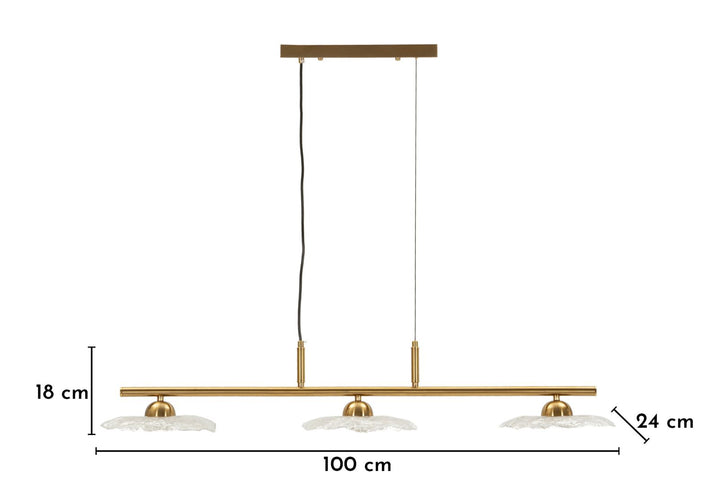 EMILY 3 LIGHT CEILING LAMP – Loftlampe i transparent glas (100 x 24 x 18 cm)