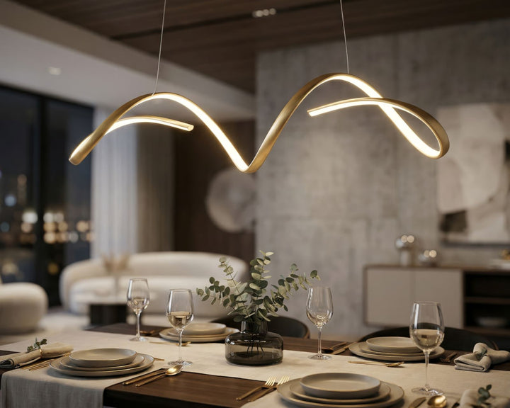LED CEILING LAMP – Pendel i guld (80 x 20 x 120 cm)