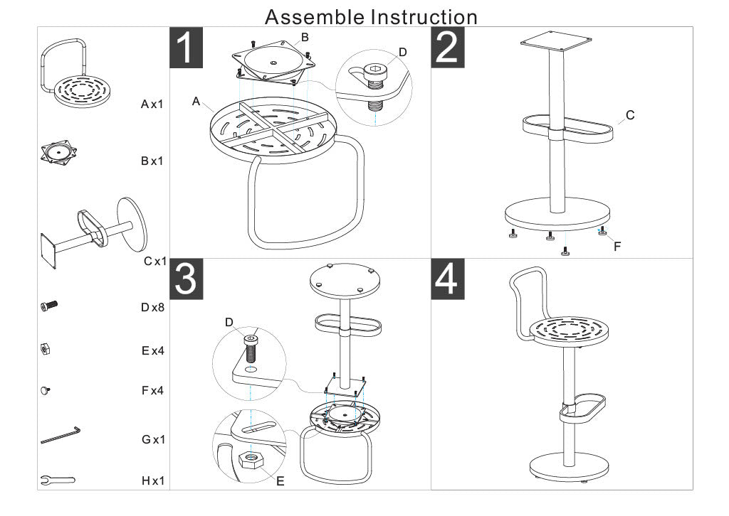 TIXY BARSTOL CM Ø 38X94
