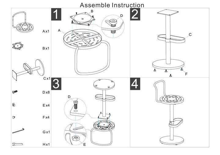 TIXY BARSTOL CM Ø 38X94