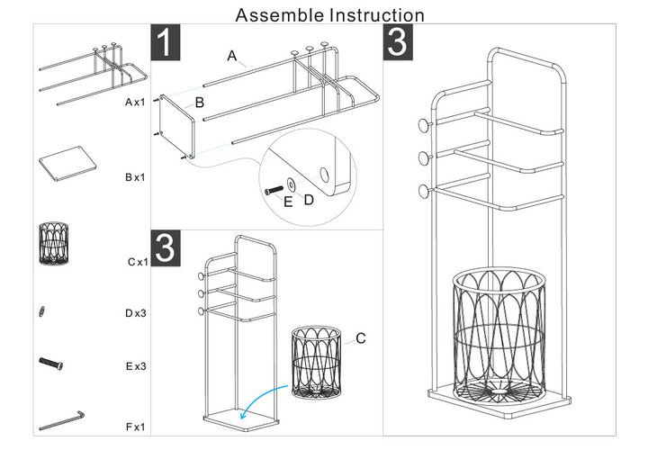 TROP HÅNDKLÆDEHOLDER CM 40X30X112
