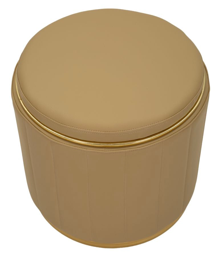 LONDON PUF MED OPBEVARING – Brun (Ø46,5 x 44 cm)