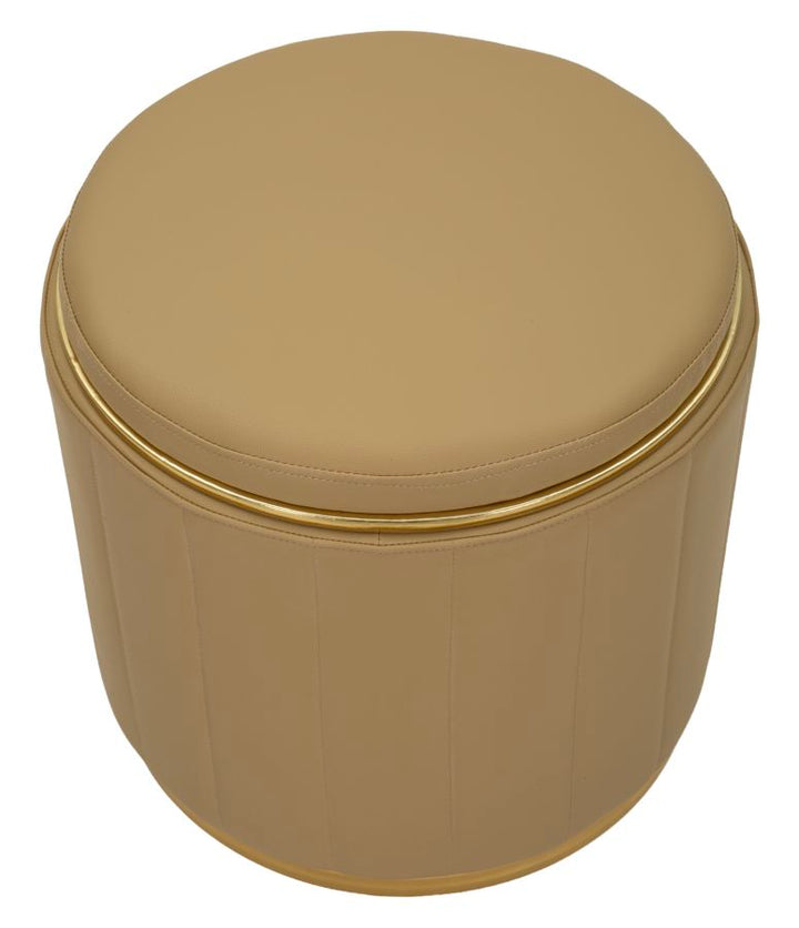LONDON PUF MED OPBEVARING – Brun (Ø46,5 x 44 cm)