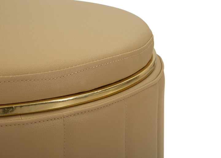 LONDON PUF MED OPBEVARING – Brun (Ø46,5 x 44 cm)