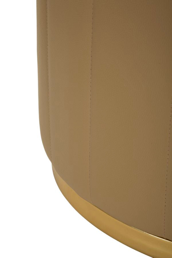 LONDON PUF MED OPBEVARING – Brun (Ø46,5 x 44 cm)