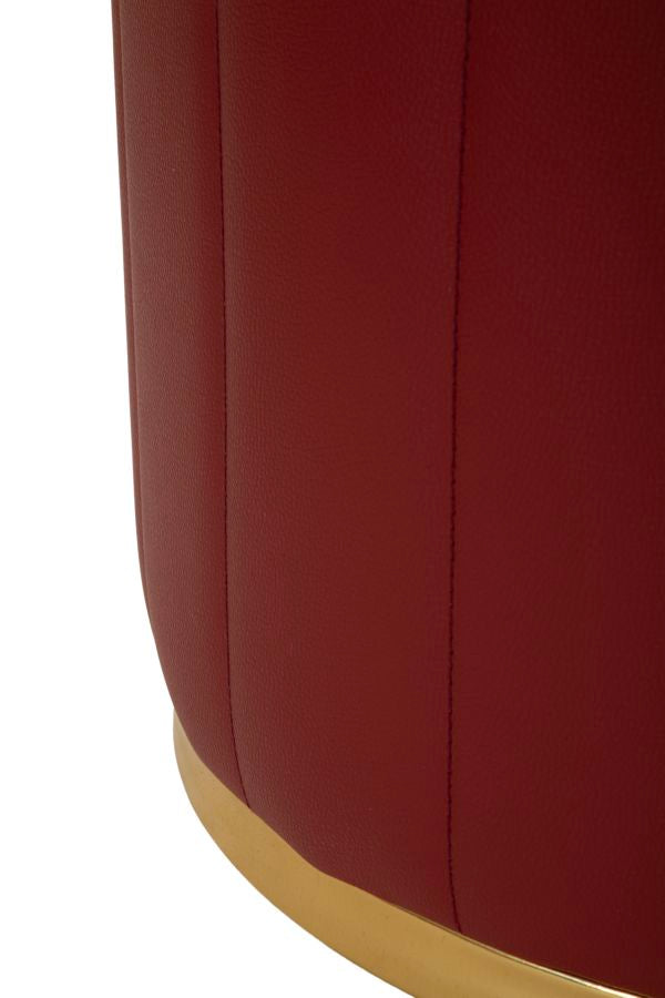 LONDON PUF MED OPBEVARING – Rød (Ø46,5 x 44 cm)