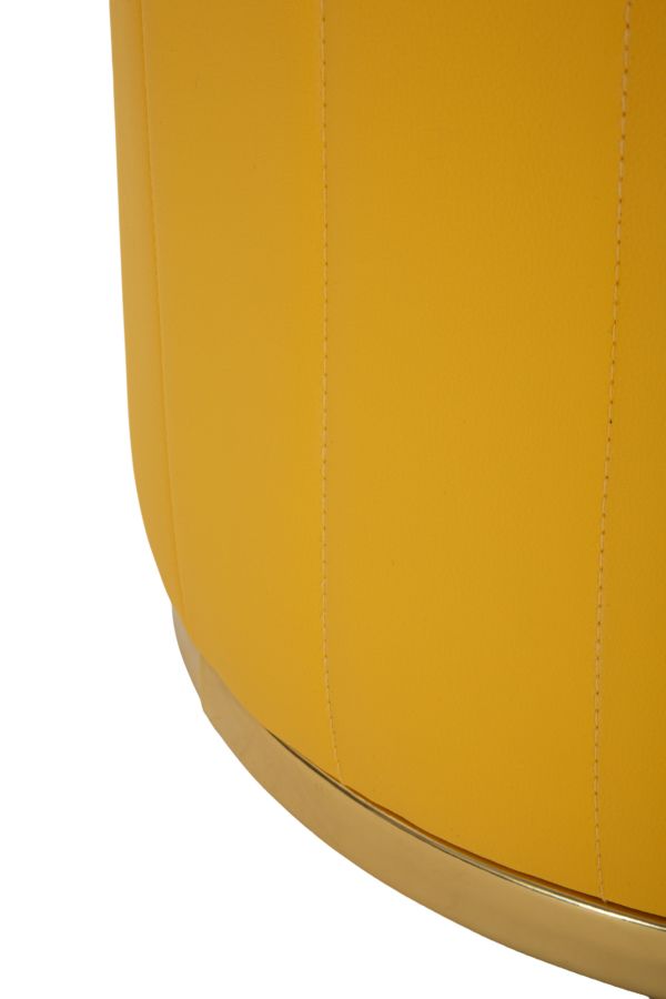 LONDON PUF MED OPBEVARING – Sennepsgul (Ø46,5 x 44 cm)