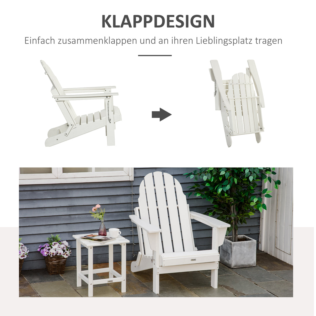 Havestol, klapstol, ergonomisk design, vejrbestandig, plastik, hvid, 75 x 87 x 93 cm