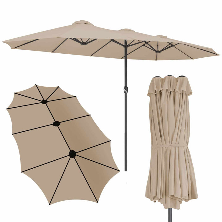 Dobbelt parasol Taupe UV-beskyttelse 40, 460 cm