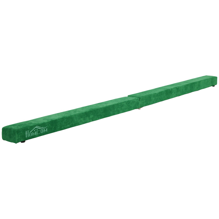 Sammenklappelig balancebom, skridsikker, ruskindsbetræk, robust træ, 210 x 10 x 6,5 cm, blå