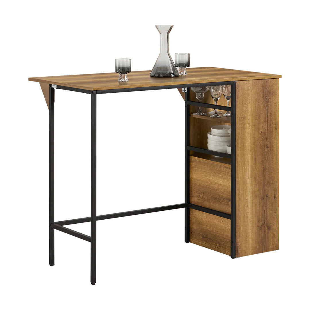 Højt barbord med klapplade, hvid baggrund