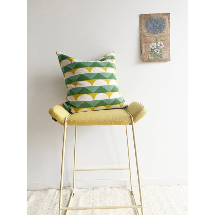Toby Pillow-Cover Green, Soft Jacquard strikket bomuld