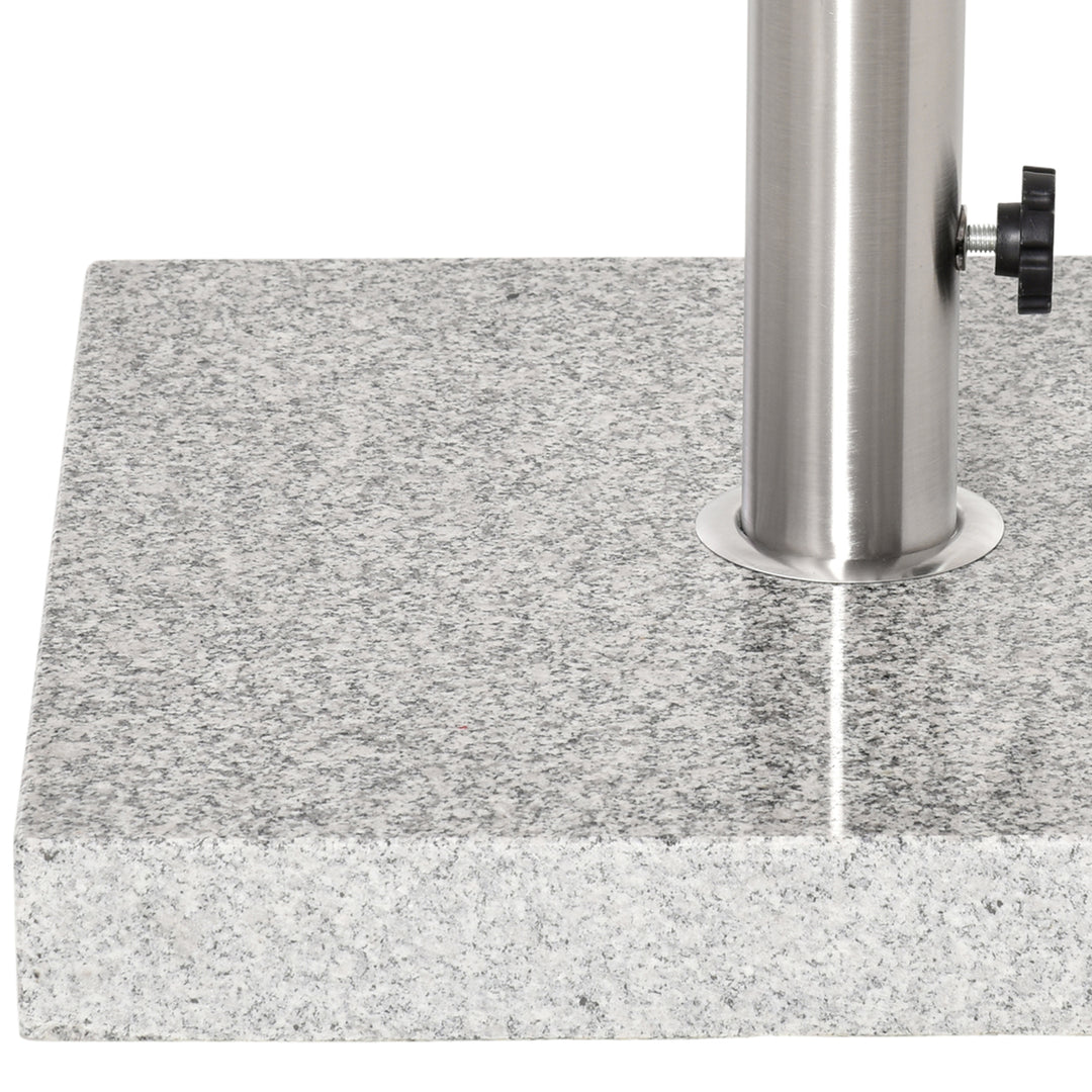 Parasolfod i rustfrit stål med håndtag, halvrund, paraplyholder, paraplyvægt til parasoller Ø3,8-Ø4,8 cm, til altan, terrasse, have, grå
