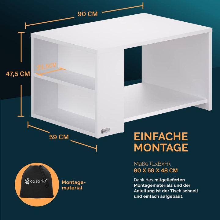 Sofabord Santa Cruz Hvid 90x59x47cm