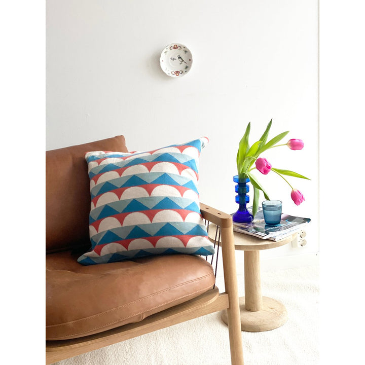 Toby Pillow-Cover Blue, Soft Jacquard strikket bomuld