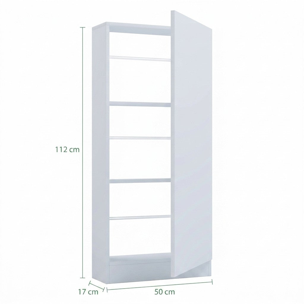 Måldiagram for smalt skoskab 112 x 50 x 17 cm