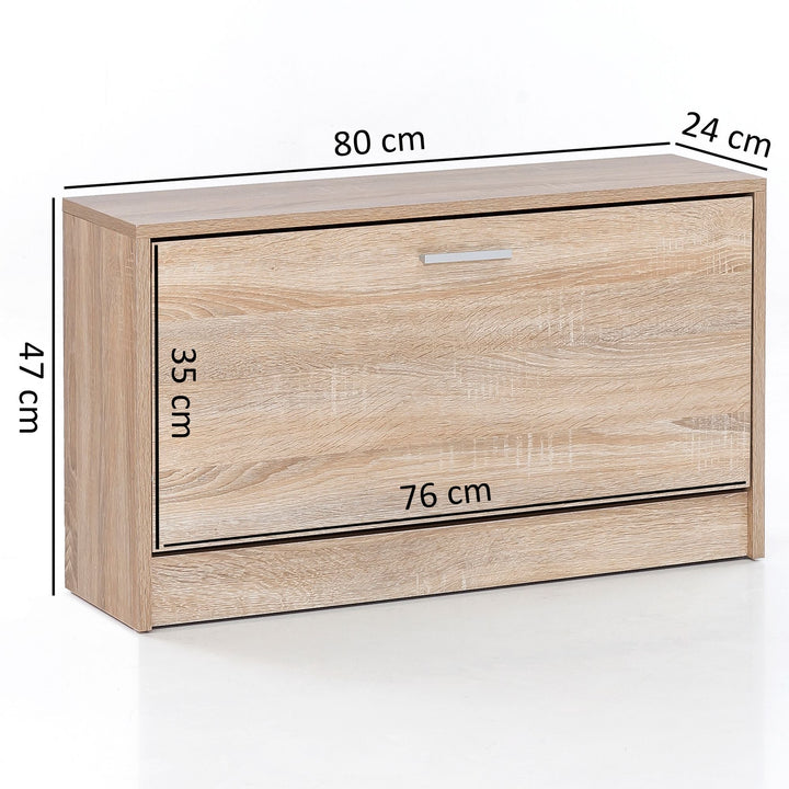 Måldiagram for lavt skoskab 80 x 47 x 24 cm