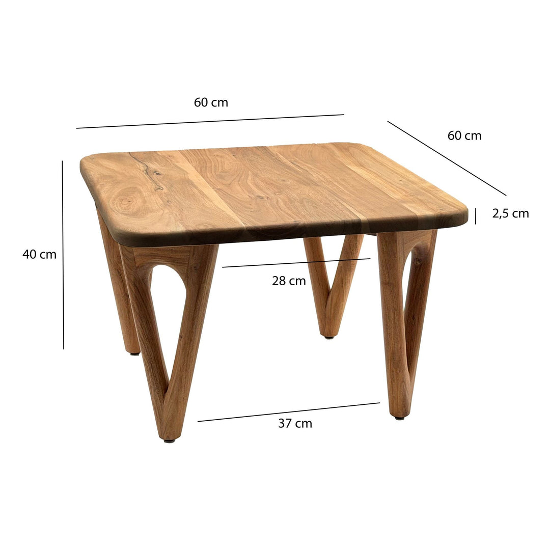 Måldiagram for sofabordet, 60 x 60 x 40 cm