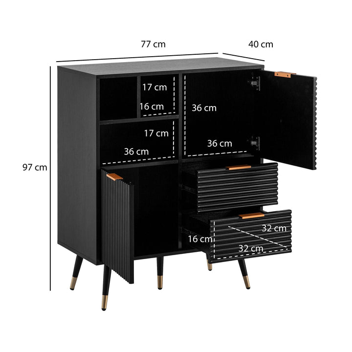 Måldiagram for skænk 77 x 97 x 40 cm