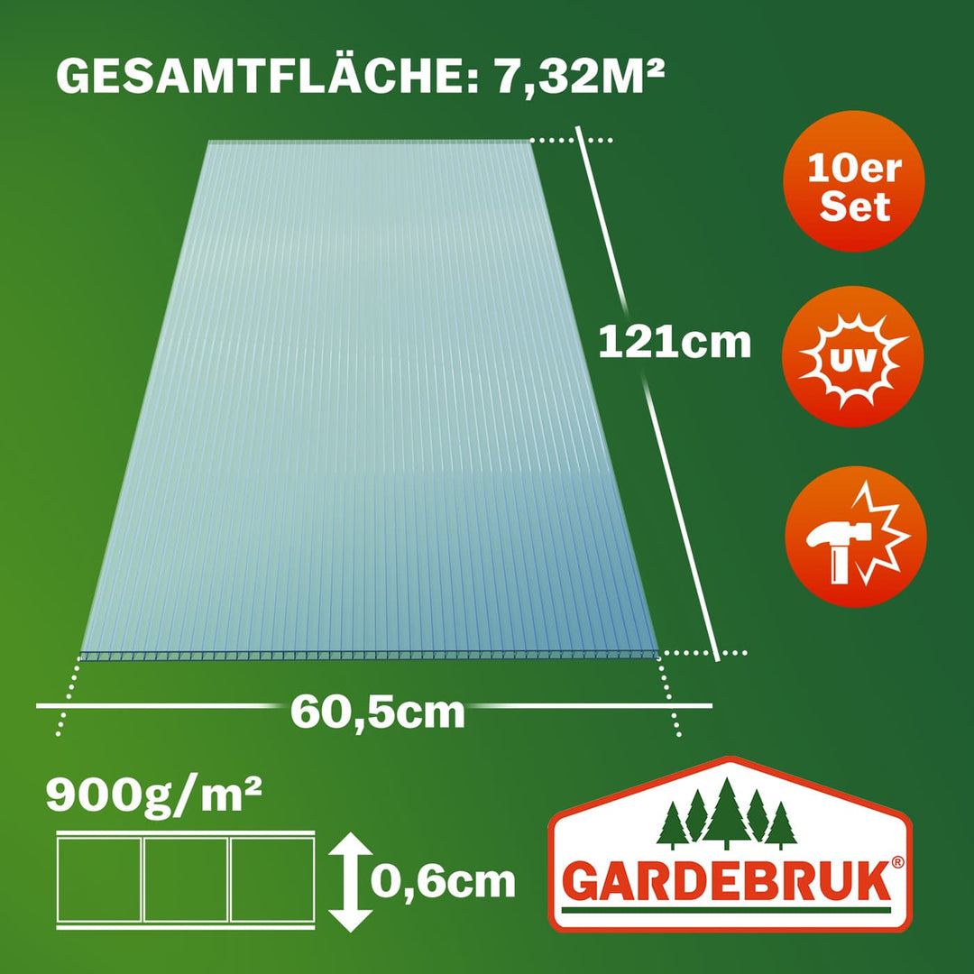 Hulkammer multiplader sæt med 10, Transparent 6mm 7,32m²