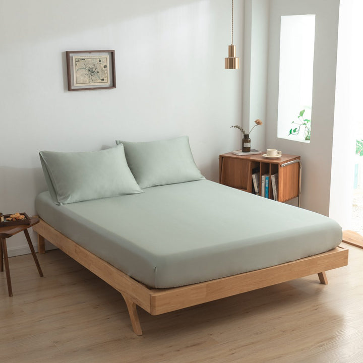 Lysegrøn Bambus Sengesæt 1-person - 400TC Tanboocel - Sage Green