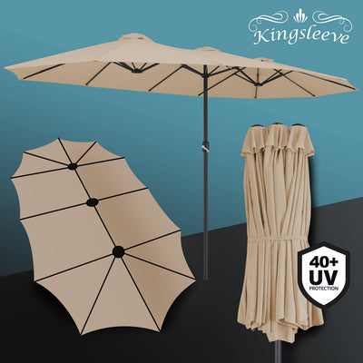 Dobbelt parasol Taupe UV-beskyttelse 40, 460 cm