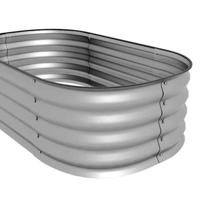 Højbed plantebed modulært højbed, vejrbestandigt, åbent gulv, 105 x 62 x 30 cm, sølv