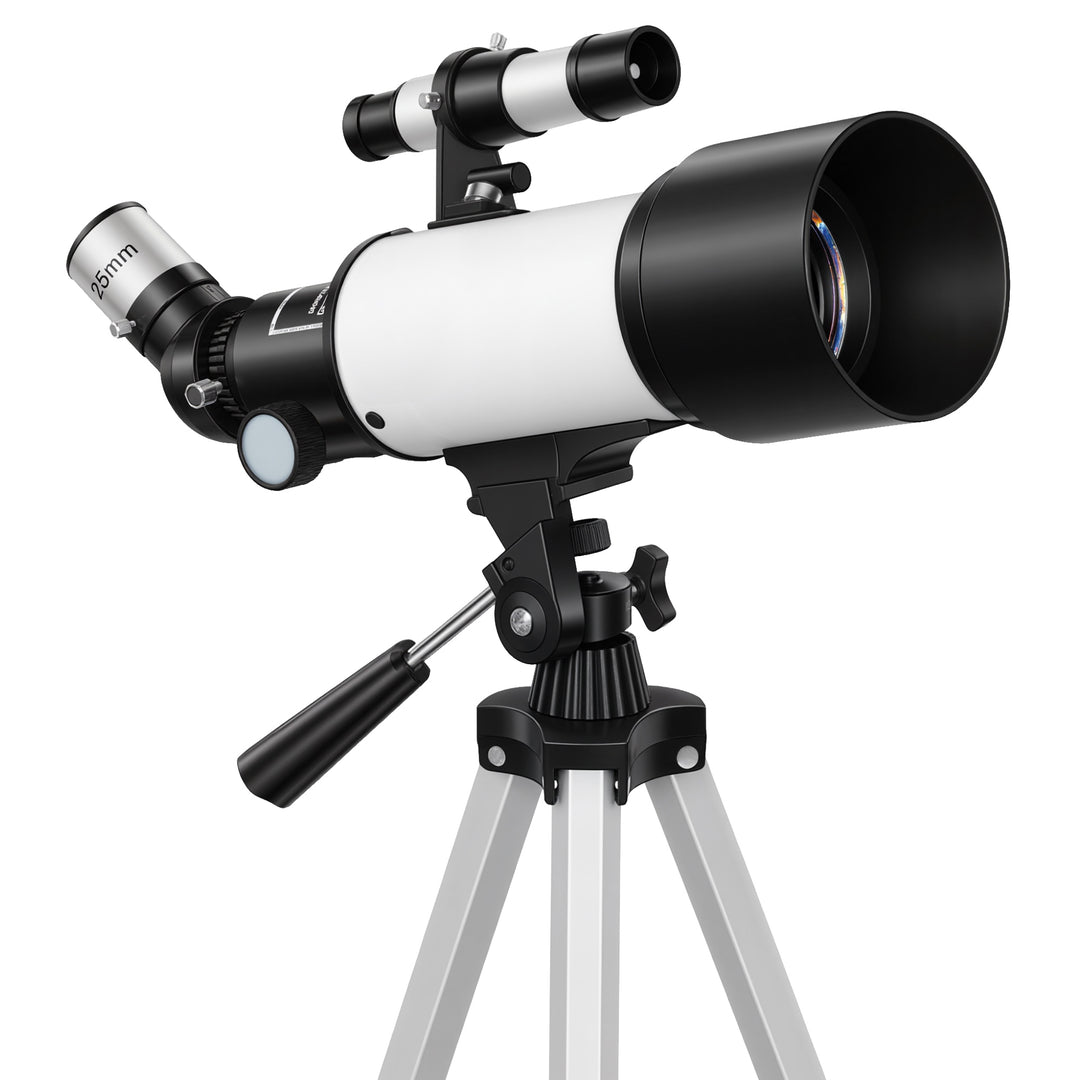 Teleskop for astronomibegyndere og voksne, 70 mm blænde, 400 mm AZ-fatning, astronomisk refraktor med stativ