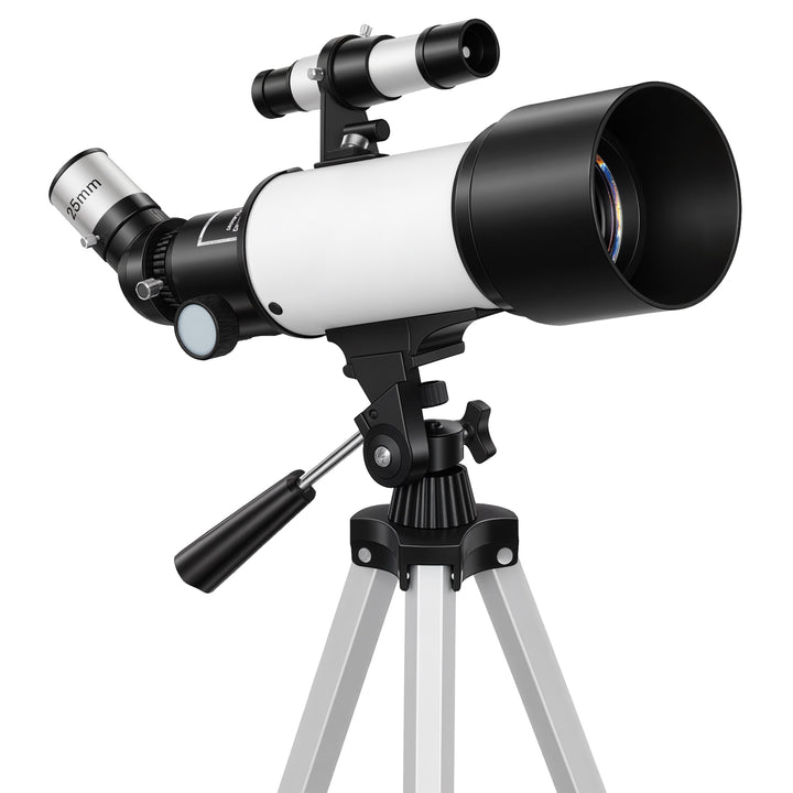 Teleskop for astronomibegyndere og voksne, 70 mm blænde, 400 mm AZ-fatning, astronomisk refraktor med stativ