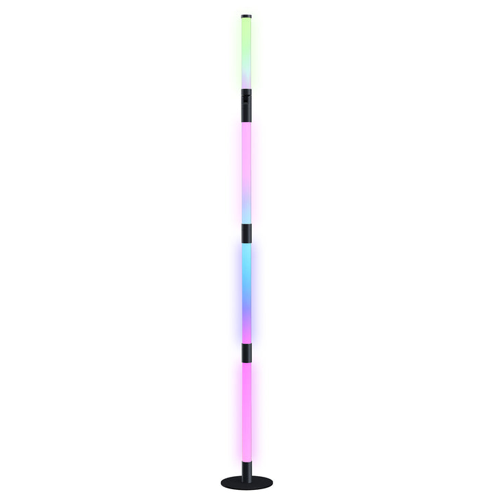 LED gulvlampe, standerlampe med fjernbetjening og forskellige farver, timer, app, musiksynkronisering, mørkegrå
