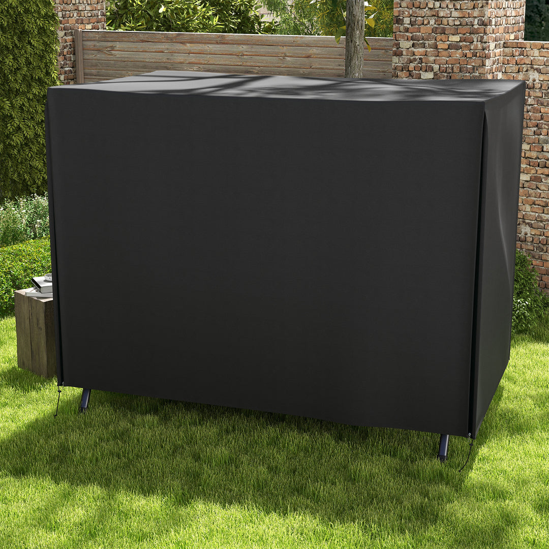 Havegyngeovertræk, beskyttelsesovertræk til verandagynge, vandtæt, 205 x 124 x 164 cm, sort