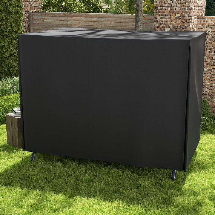 Havegyngeovertræk, beskyttelsesovertræk til verandagynge, vandtæt, 205 x 124 x 164 cm, sort