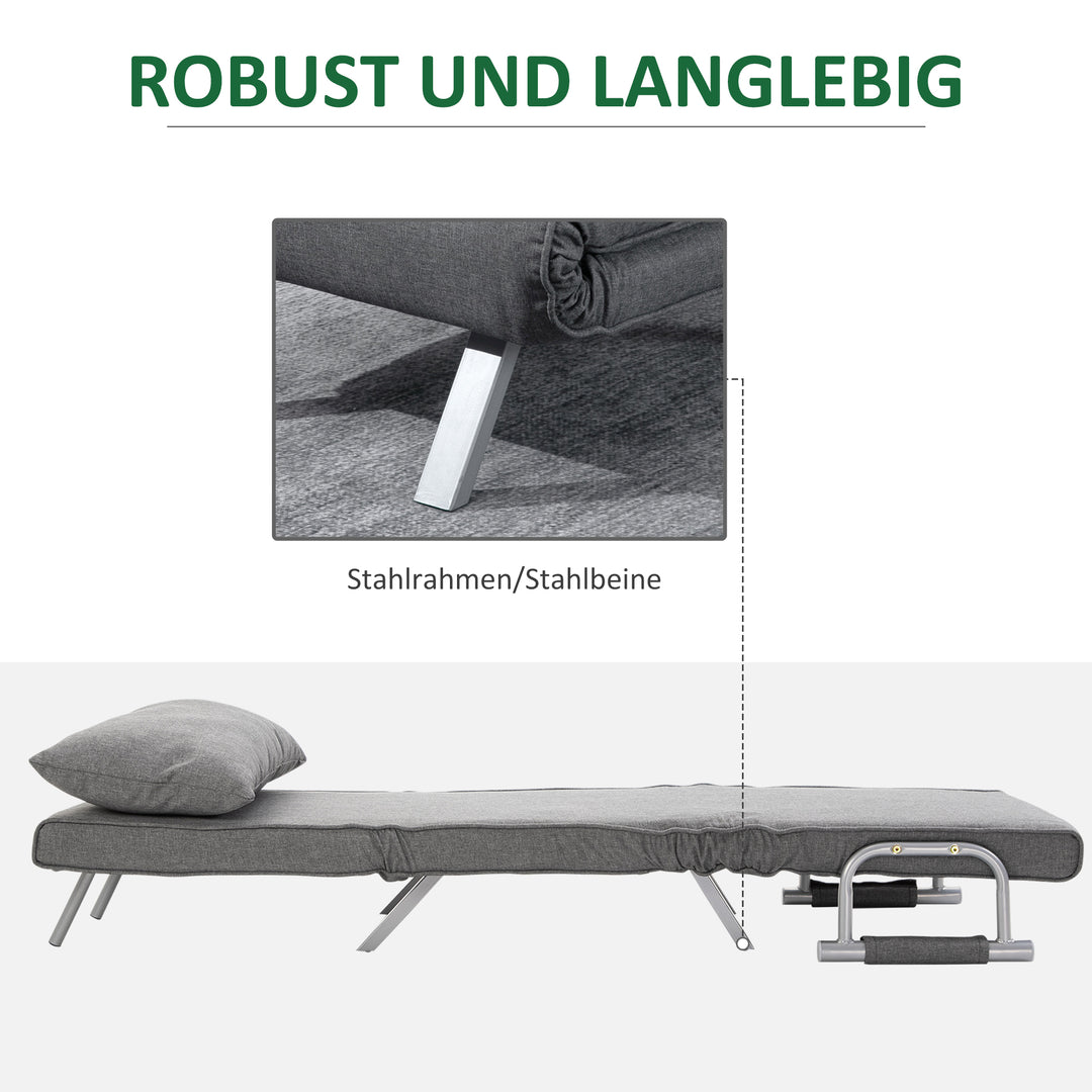 Lænestol, lænestol, gæsteseng, 65 cm x 69 cm x 80 cm, grå
