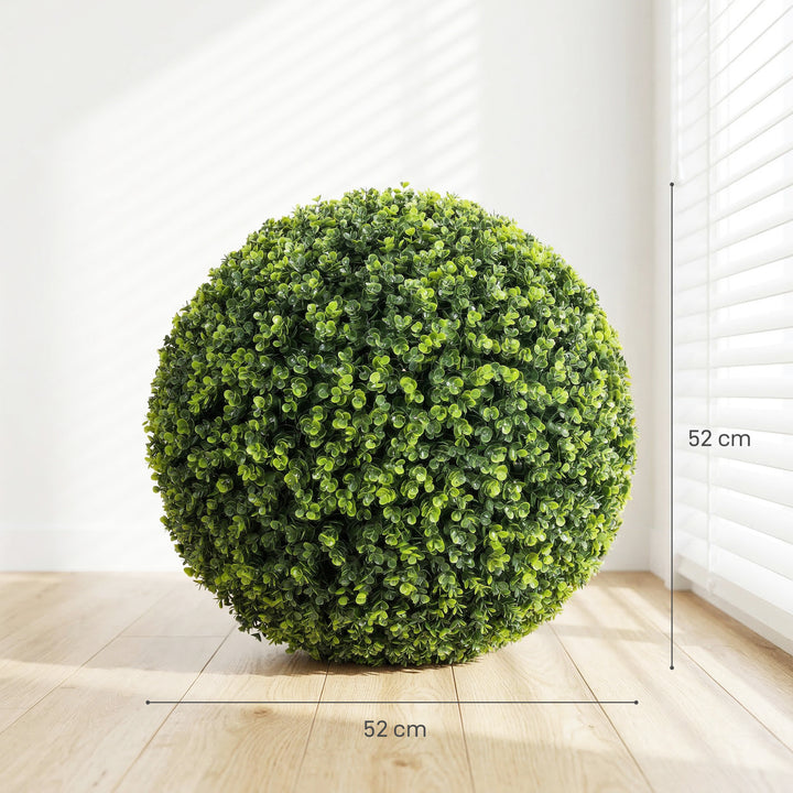 52 cm kunstige eukalyptuskugler i et sæt med 2 stk. UV-bestandige dekorative planter med 1086 blade til indendørs og udendørs brug.