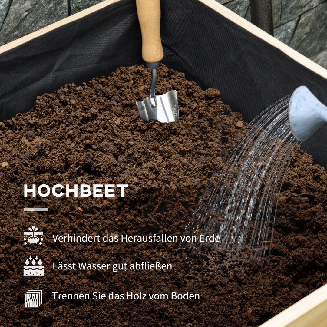 2-I-1 højbed plantekasse koldramme drivhus, 86 cm x 60 cm x 165 cm, naturlig + grøn