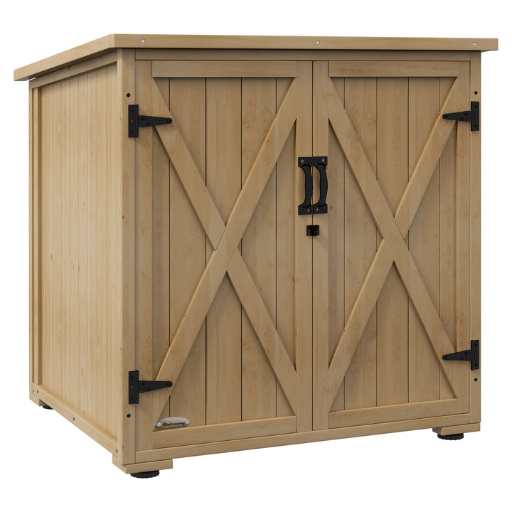 Udendørs opbevaringskasse, havekasse, hyndekasse, vejrbestandig, asfalttag, 77,5 cm x 88 cm x 90 cm, mørkegrå
