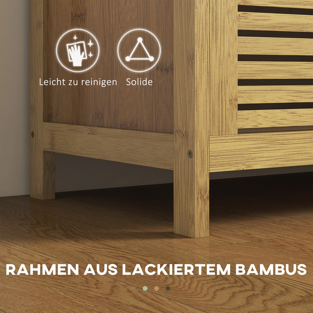 Skoreol med opbevaringsplads, skobænk, blødt sæde, bambus, 100x40x60 cm